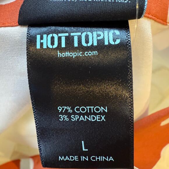 Hot Topic Cream Blouse with Orange Polka Dot Collar - Picture 6 of 12